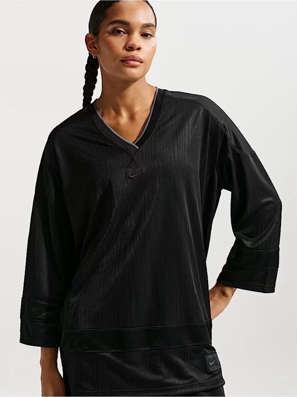 Nike Black V‑Neck Oversized Tunic